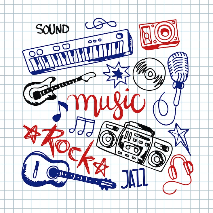 Vector Gratis colorful music background. 
