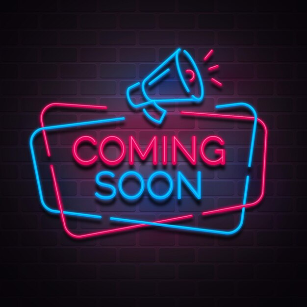 colorful neon coming soon wallpaper