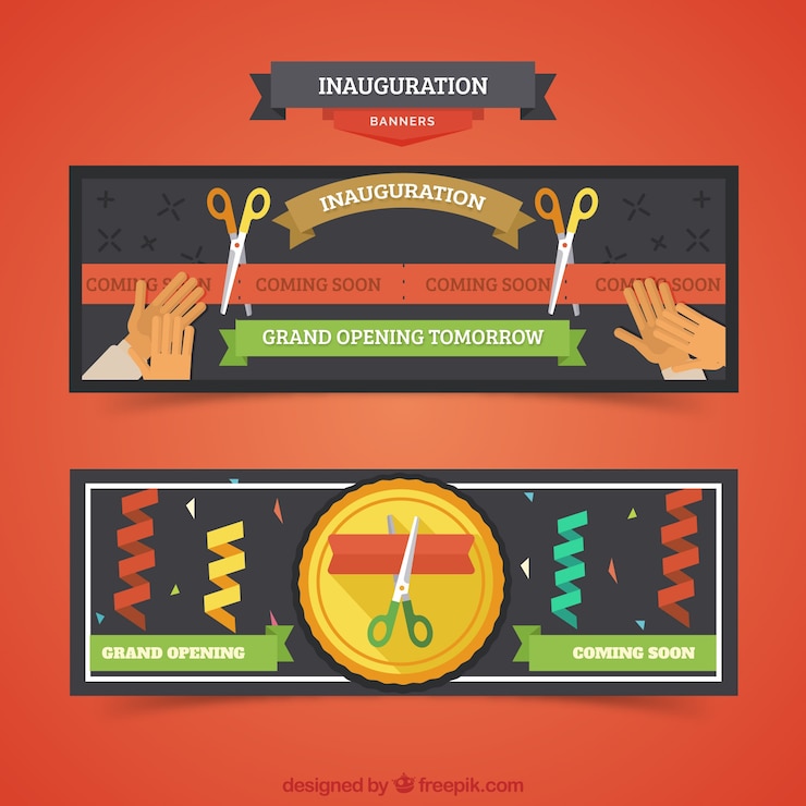 Vector Gratis colorful pack of inauguration banners