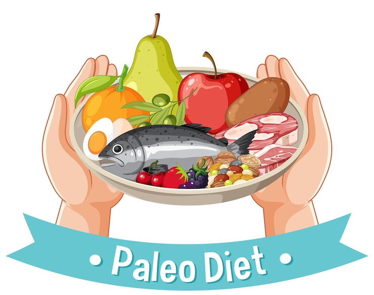 Vector Gratis colorful paleo diet food illustration