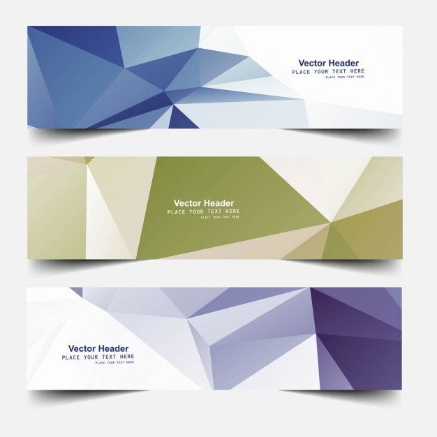 Vector Gratis colorful polygonal headers
