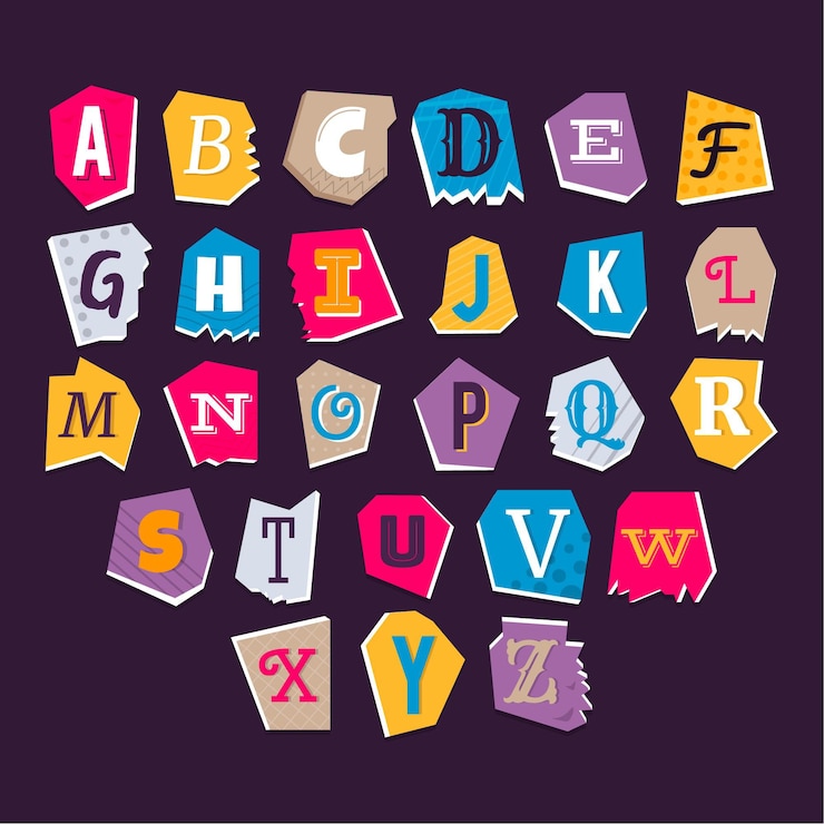 Vector Gratis colorful ransom note letter pack