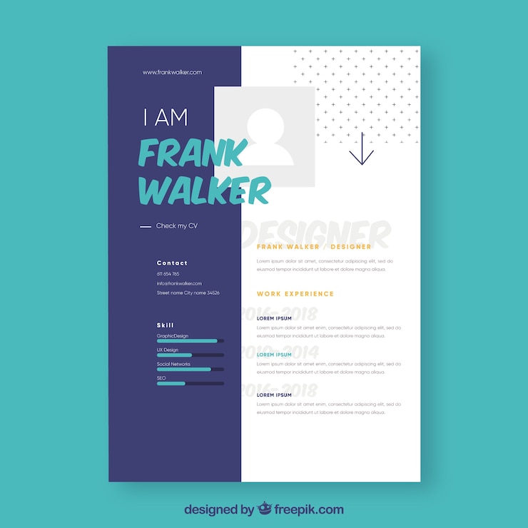 Vector Gratis colorful resume template
