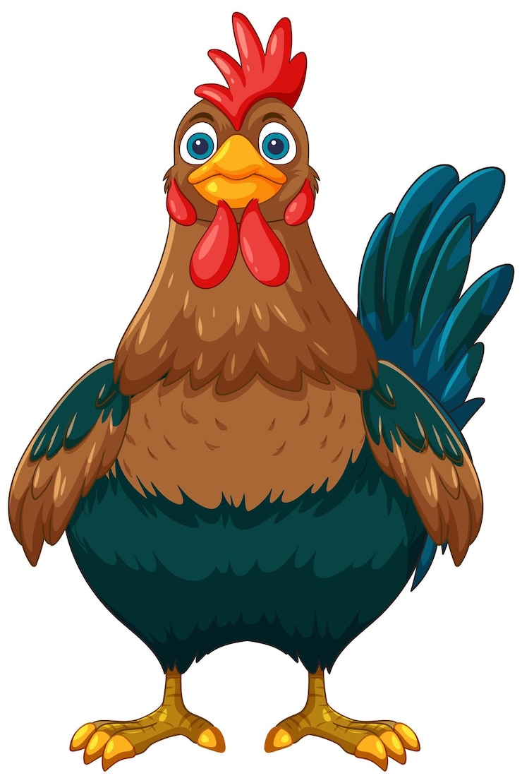 Vector Gratis colorful rooster cartoon illustration