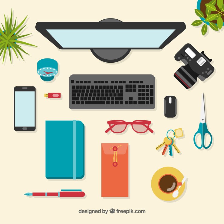 Vector Gratis colorful set of photographer material