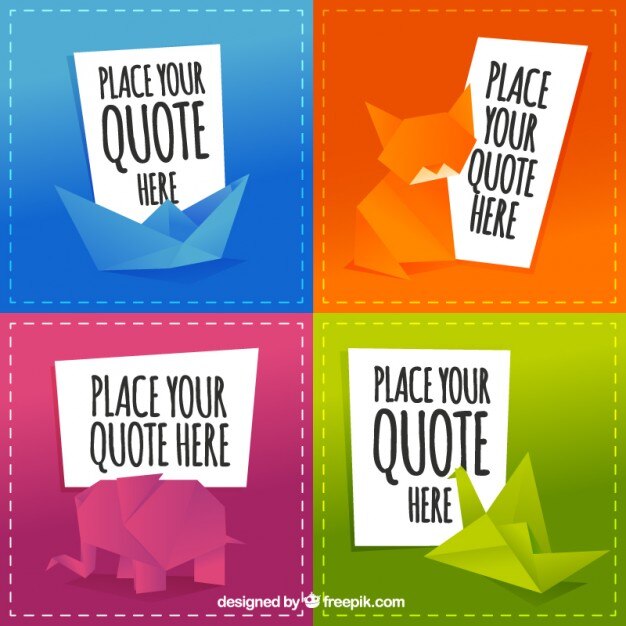 Vector Gratis colorful templates with origami animals