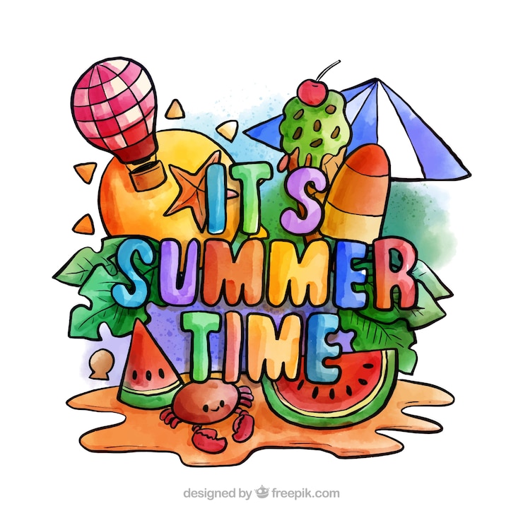 Vector Gratis colorful watercolor summer background