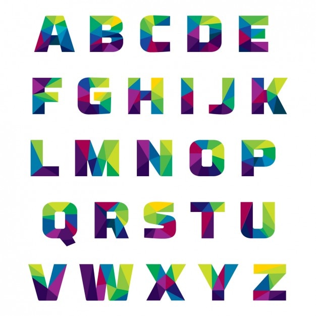 Vector Gratis coloured alphabet made of polygonal shapes