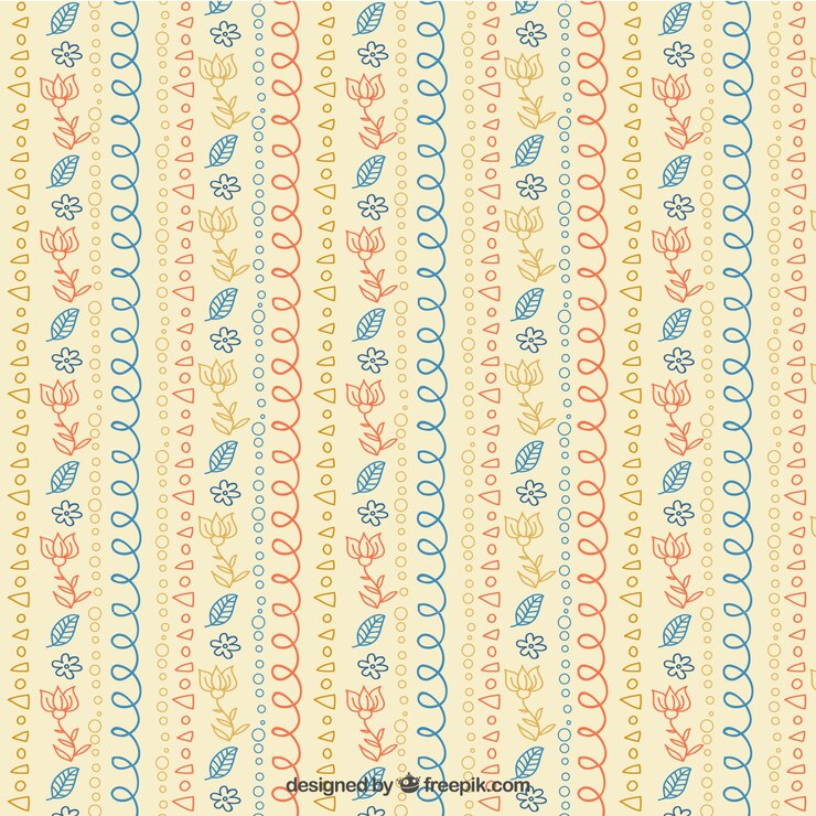 Vector Gratis coloured boho style pattern design