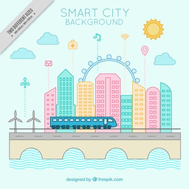 Vector Gratis coloured city background