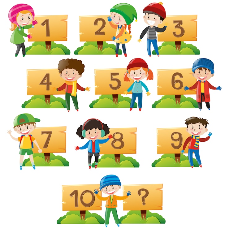 Vector Gratis coloured numbers design