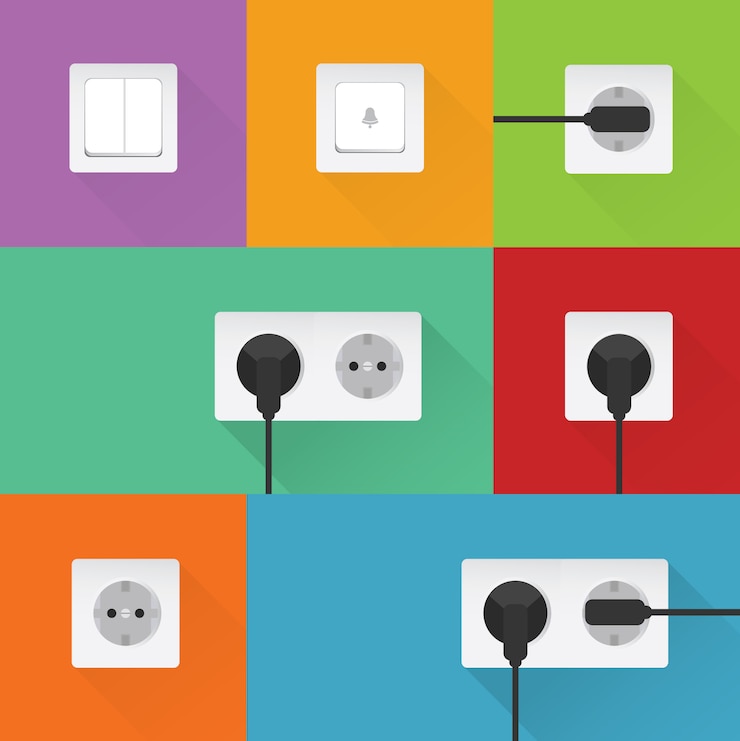 Vector Gratis coloured plugs collection
