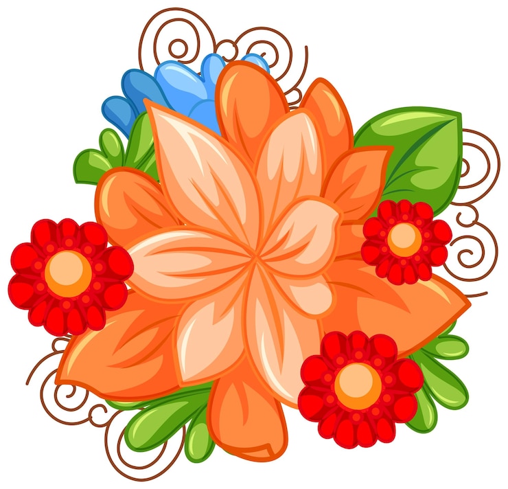 Vector Gratis colourful flower cartoon for summer decoration
