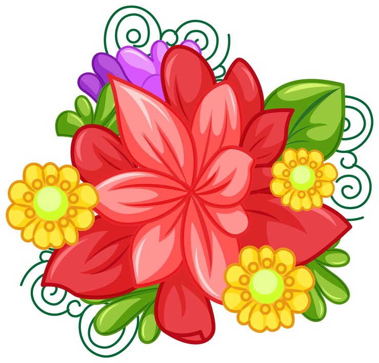 Vector Gratis colourful flower cartoon for summer decoration