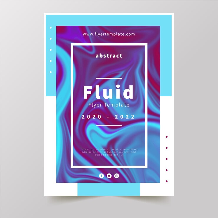 Vector Gratis colourful fluid effect poster velvet blue tones