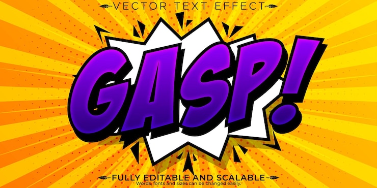Vector Gratis comic editable text effect editable book and superhero text style