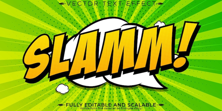 Vector Gratis comic editable text effect editable cartoon and animated text style