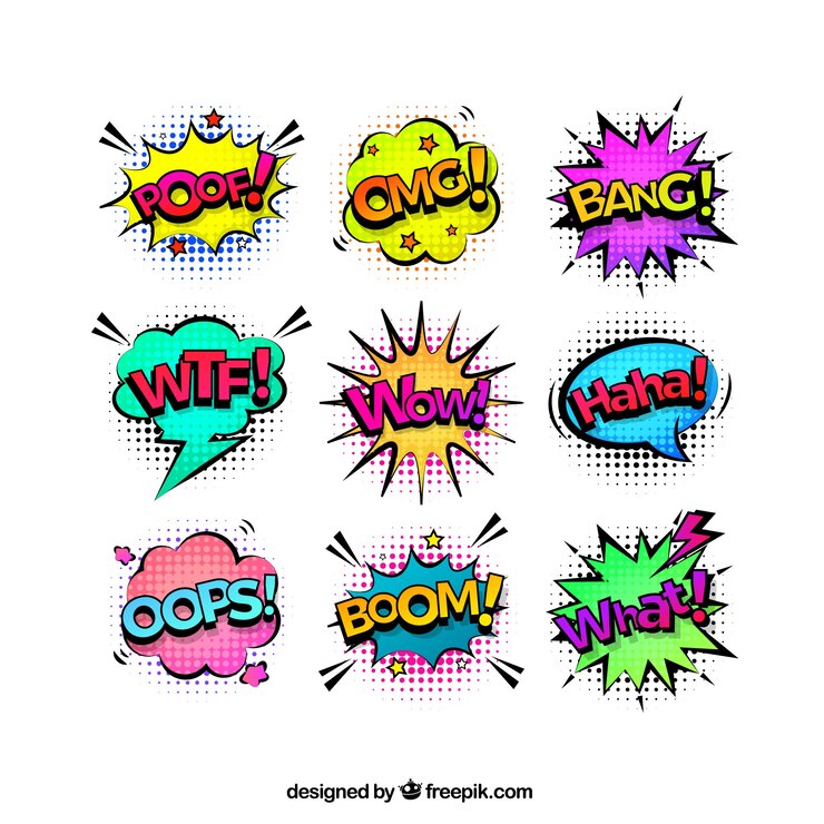 Vector Gratis comic ononmatopeias with pop art style