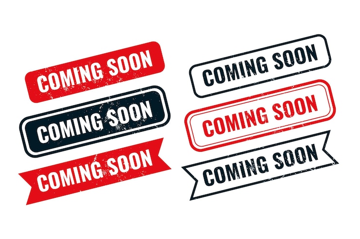Vector Gratis coming soon label template for web store promo