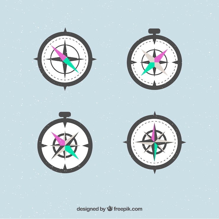 Vector Gratis compass set of four