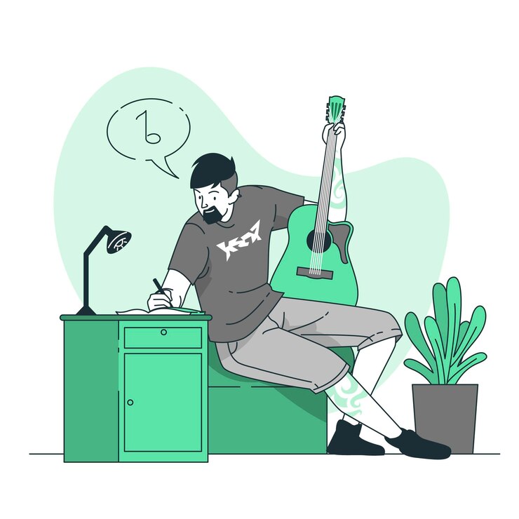 Vector Gratis compose music concept illustration