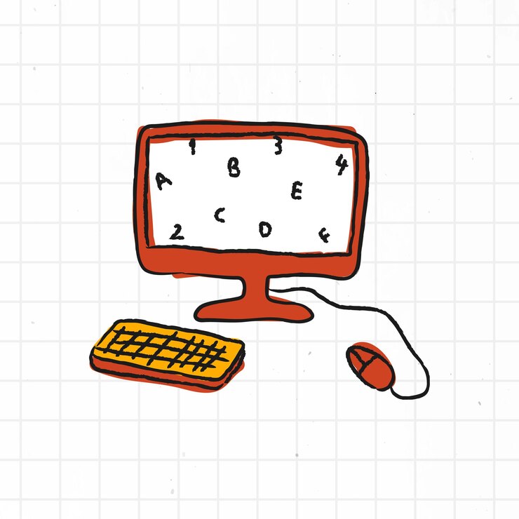 Vector Gratis computer doodle style vector