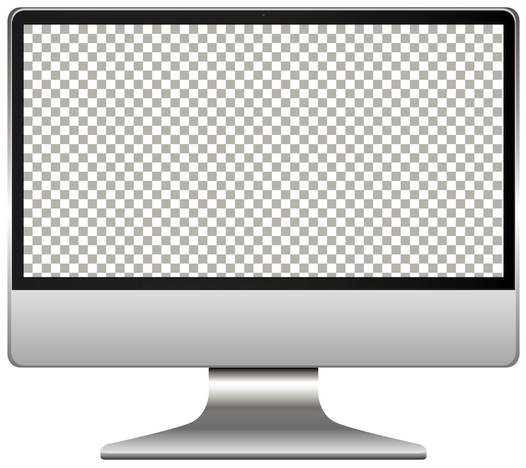 Vector Gratis computer monitor with transparent screen