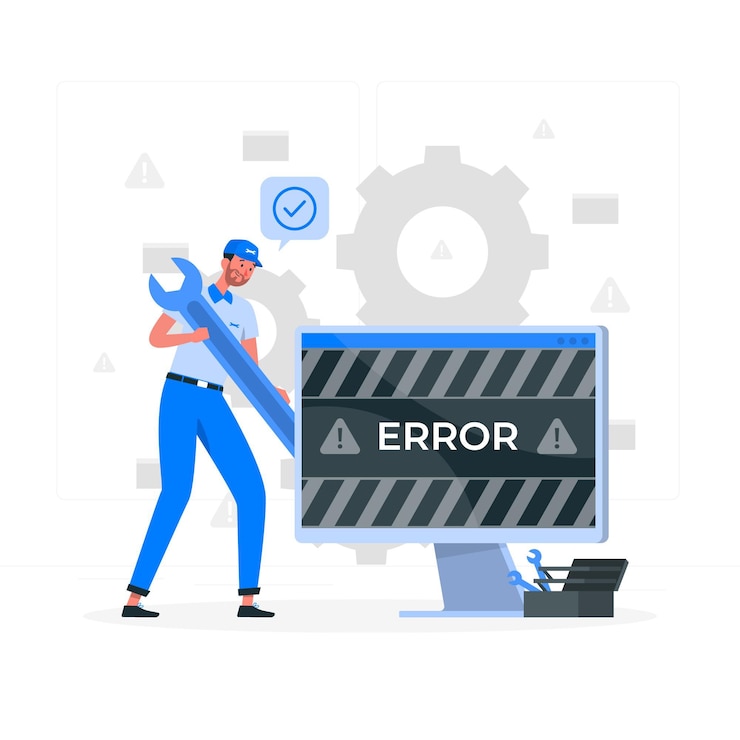 Vector Gratis computer troubleshooting concept illustration