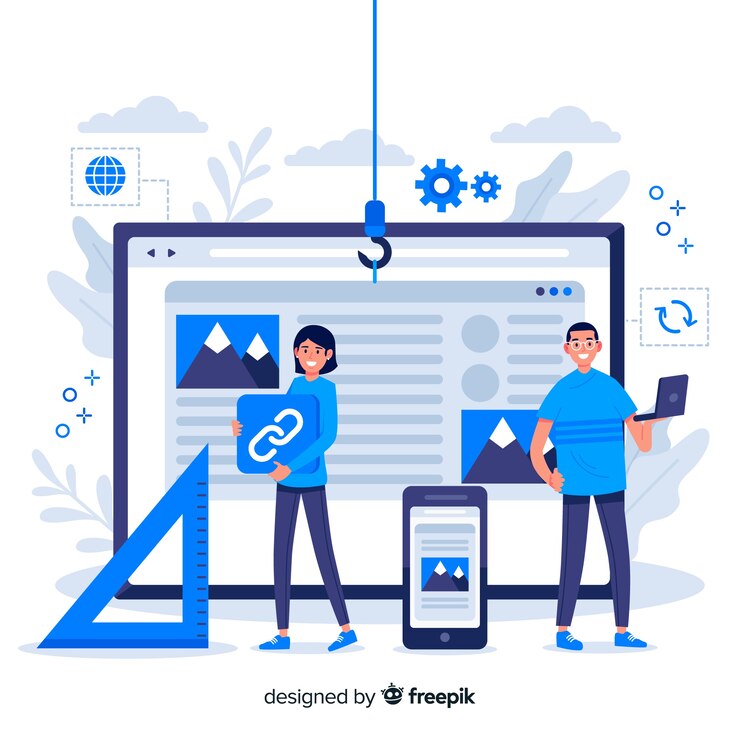 Vector Gratis concept landing page website setup