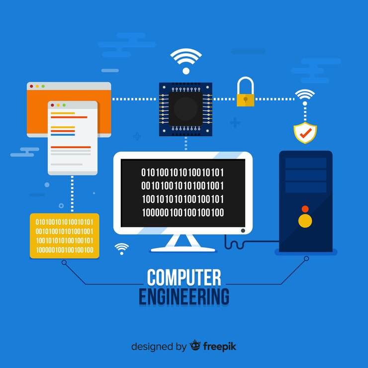 Vector Gratis concept of flat computer engineering