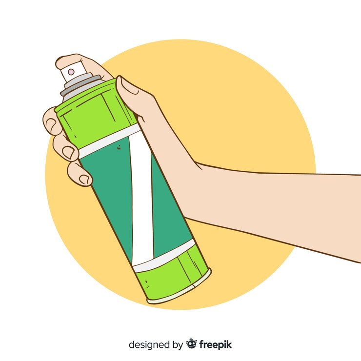 Vector Gratis concepto of hand holding mosquito spray