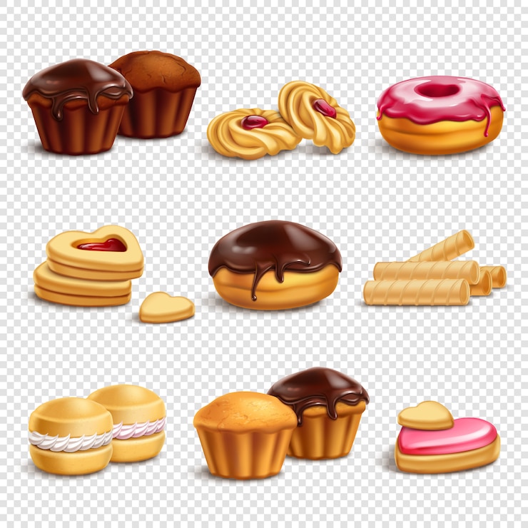 Vector Gratis confectionery products icons collection