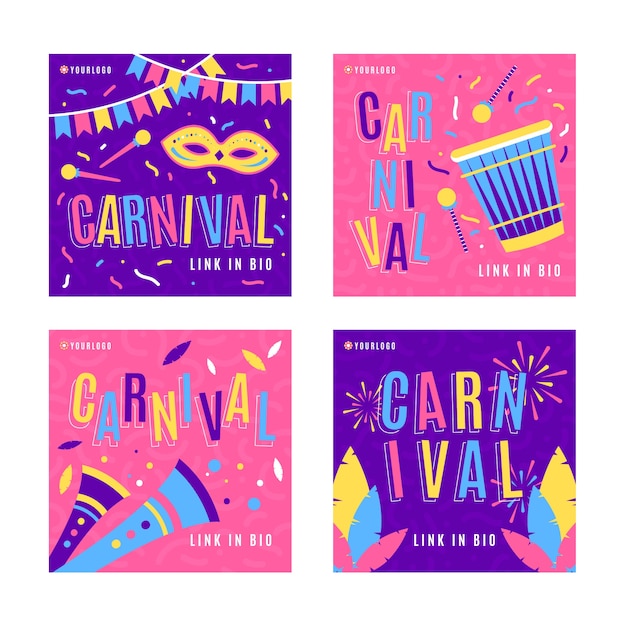 Confetti and fireworks carnival instagram post collection