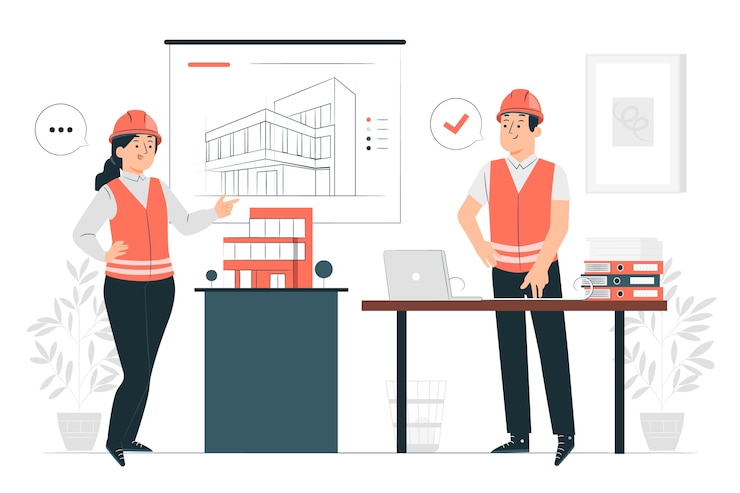 Vector Gratis construction architect concept illustration