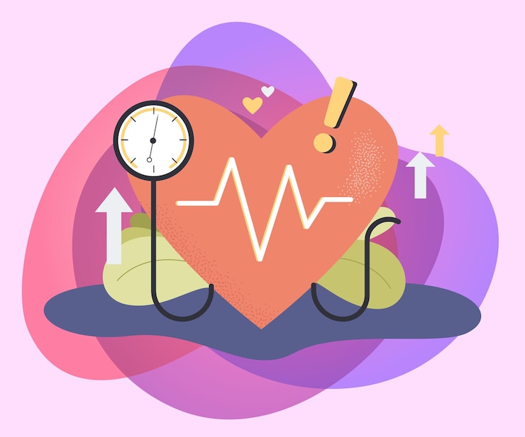 Vector Gratis control of high blood pressure on medical checkup