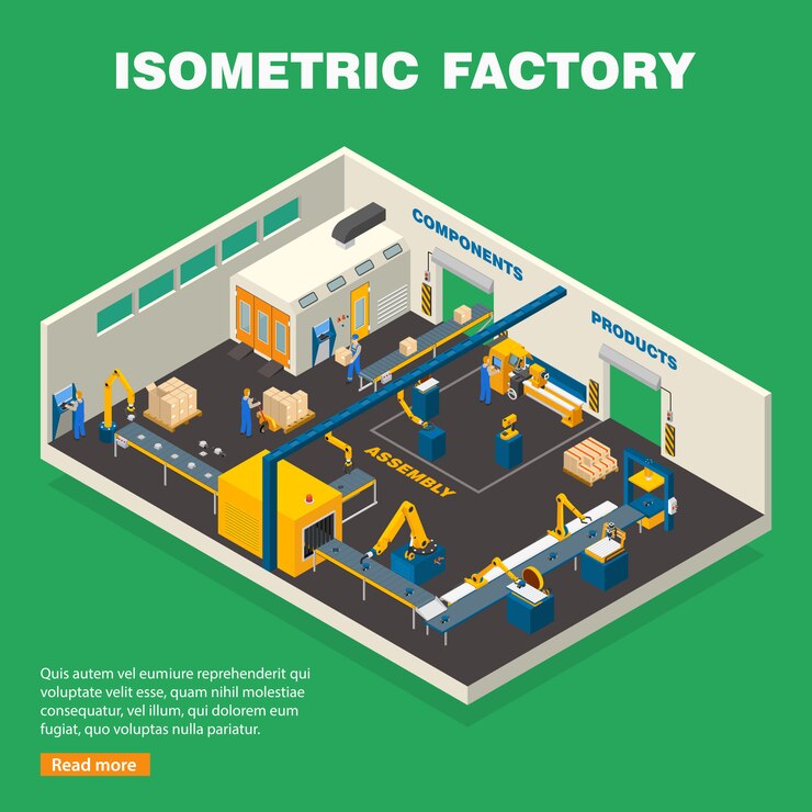 Vector Gratis conveyor line composition