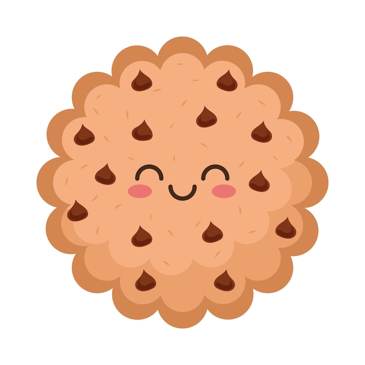 Vector Gratis cookie kawaii food funny icon