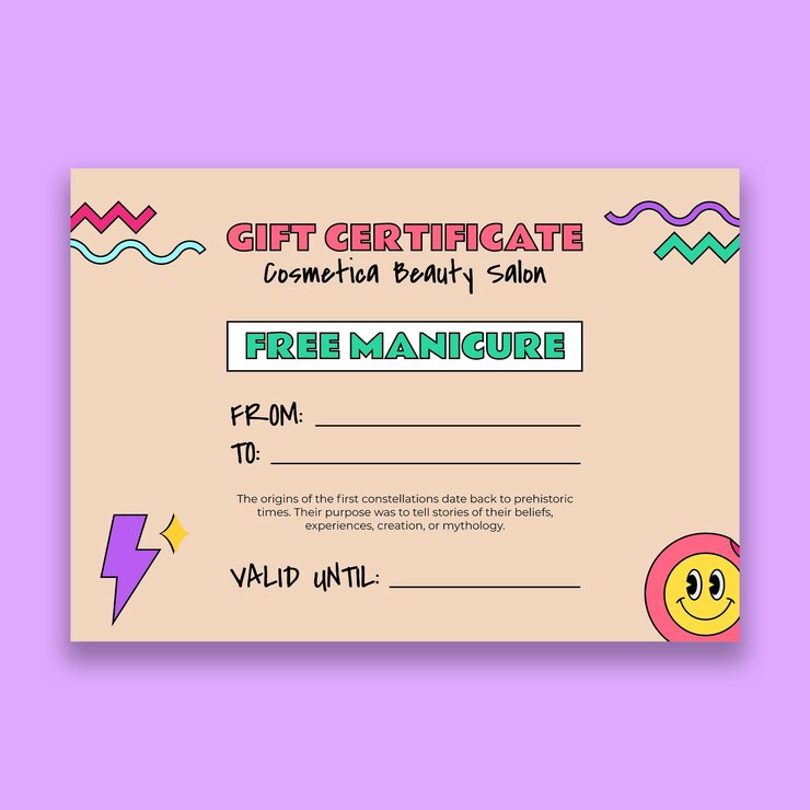 Vector Gratis cool cosmetica beauty salon gift certificate