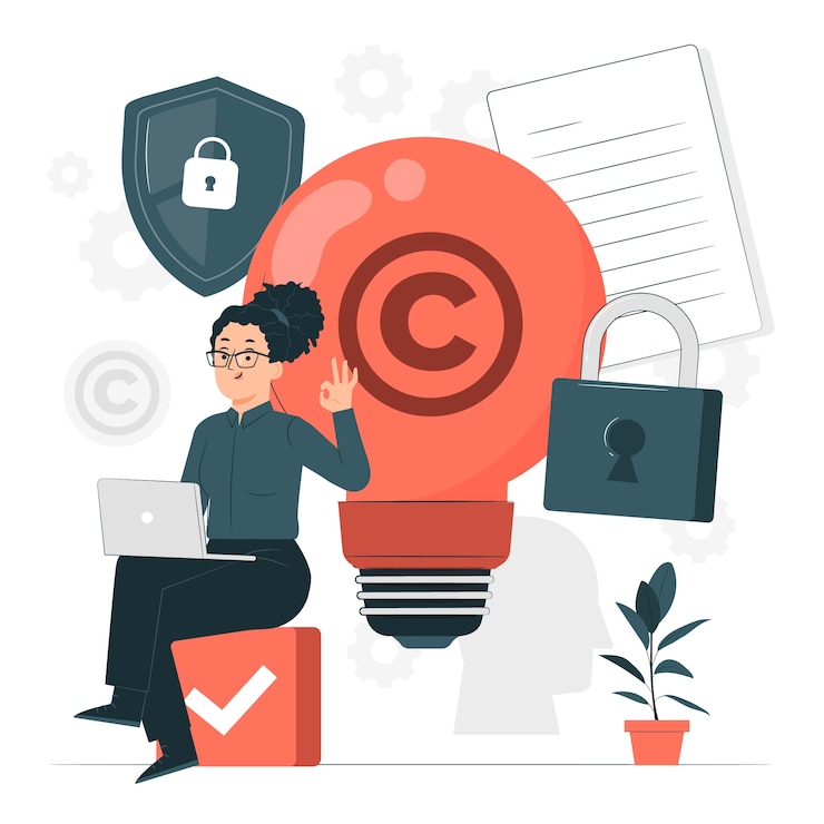 Vector Gratis copyright concept illustration