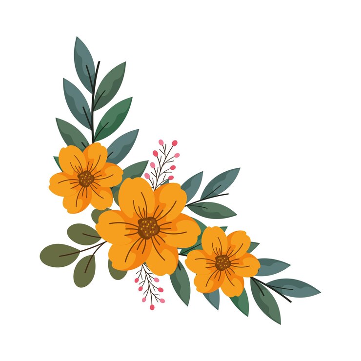 Vector Gratis corner frame flowers botanical