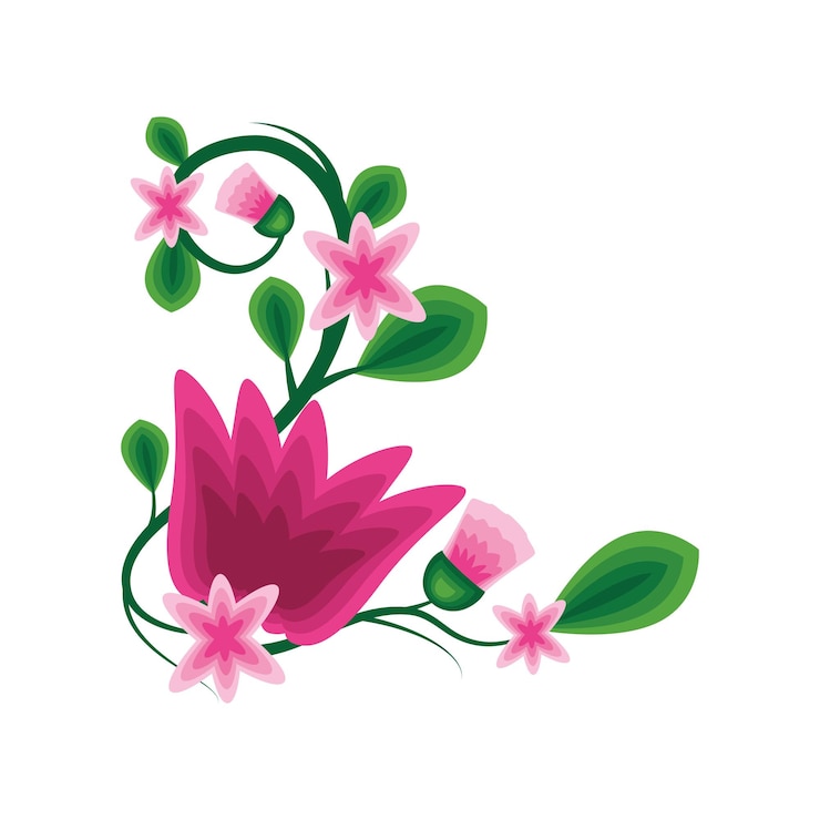 Vector Gratis corner frame flowers isolated icon vector
