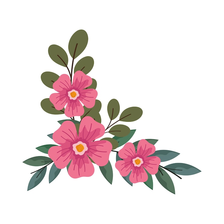 Vector Gratis corner frame flowers isolated