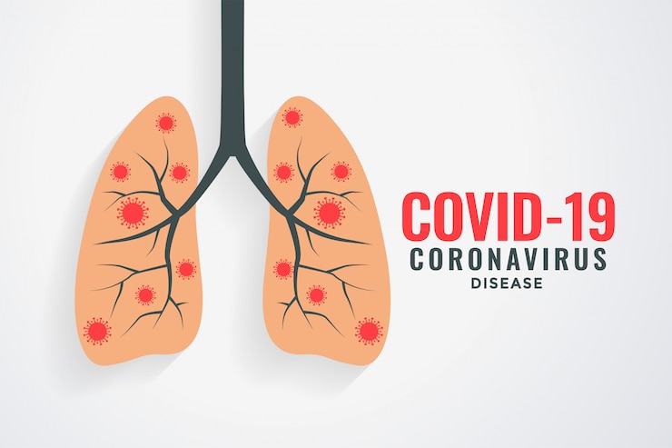 Vector Gratis coronavirus infecting human lungs background design