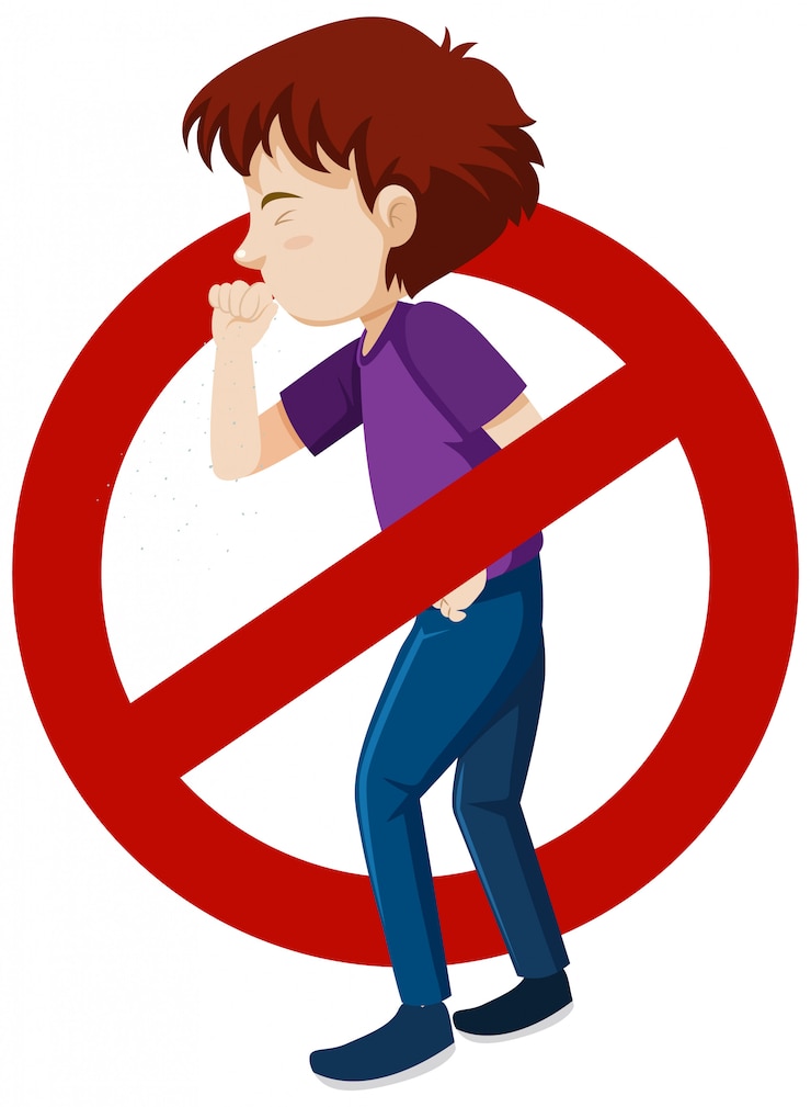 Vector Gratis coronavirus theme with sick man and stop sign