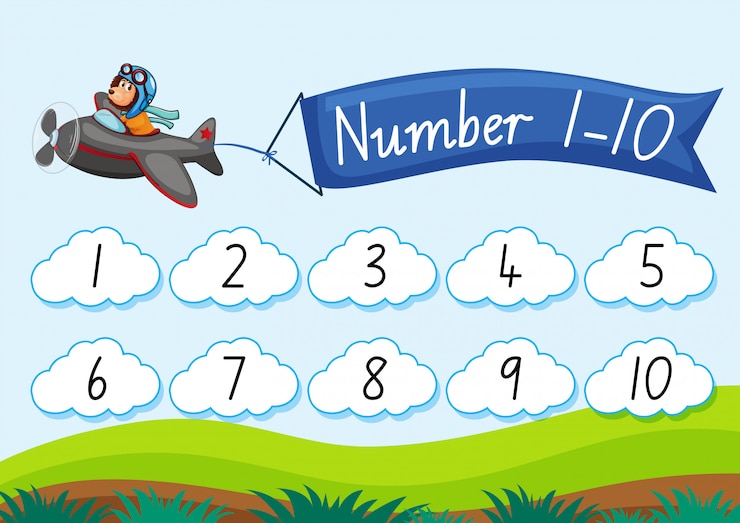 Vector Gratis count number to ten