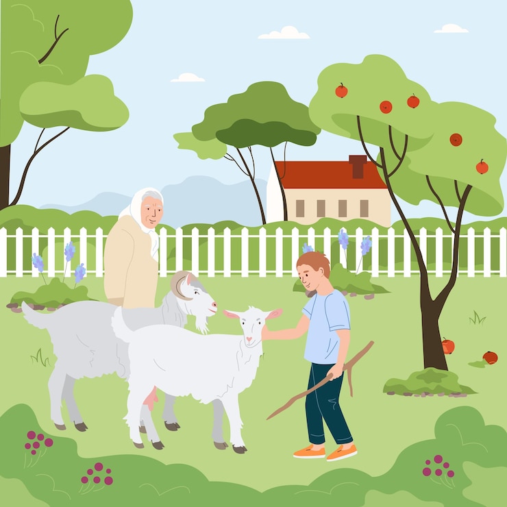Vector Gratis countryside rural background with harcest farm and cattle symbols flat vector illustration