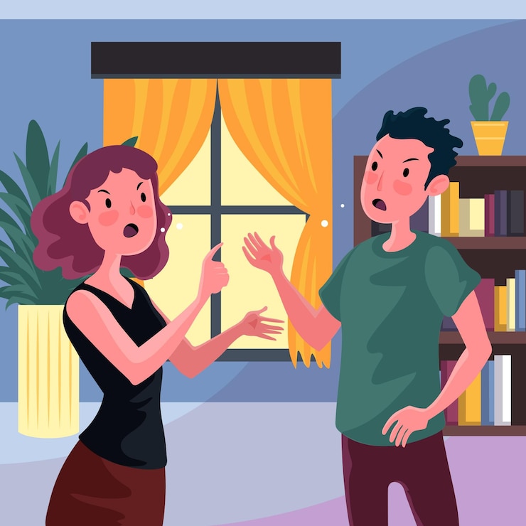 Vector Gratis couple conflicts illustration