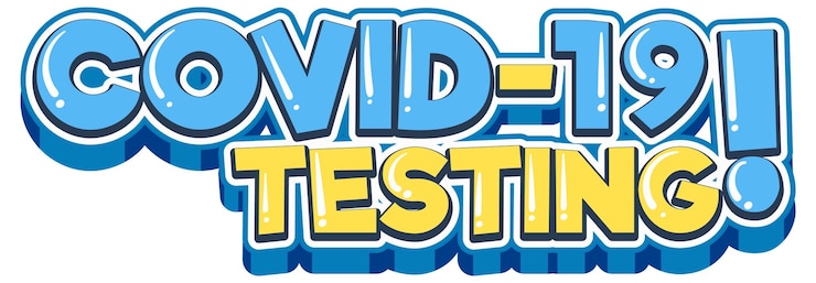 Vector Gratis covid 19 testing font design on white background