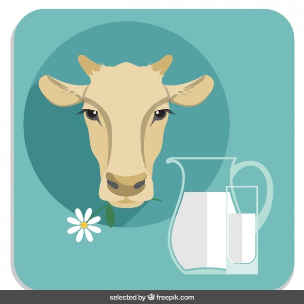 Vector Gratis cow head illustration in flat design