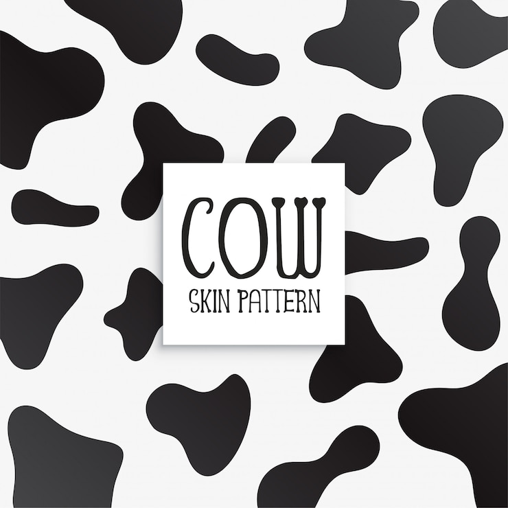 Vector Gratis cow skin texture black and white print marks